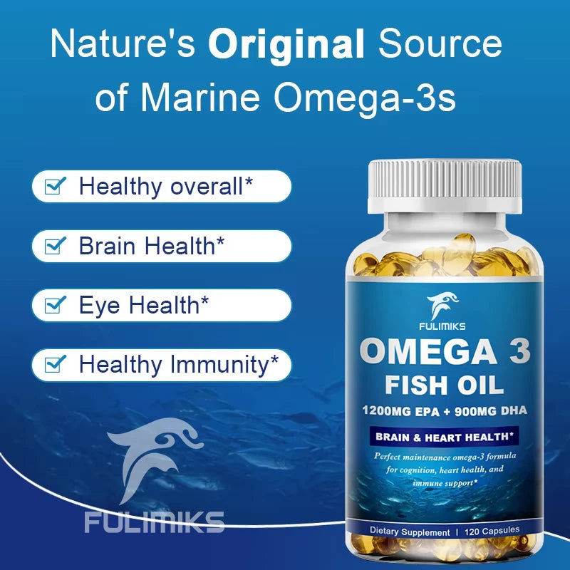 Fulimiks Omega-3 Fish Oil 3600mg – High Potency EPA DHA Capsules Omega-3 Supplement Qst