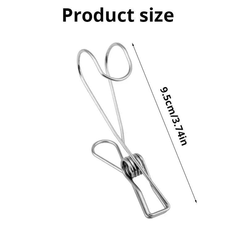 Long Tail Metal Hanging Clothes Clip Hooks – 10 Pack Clothes Clip Hooks Qme