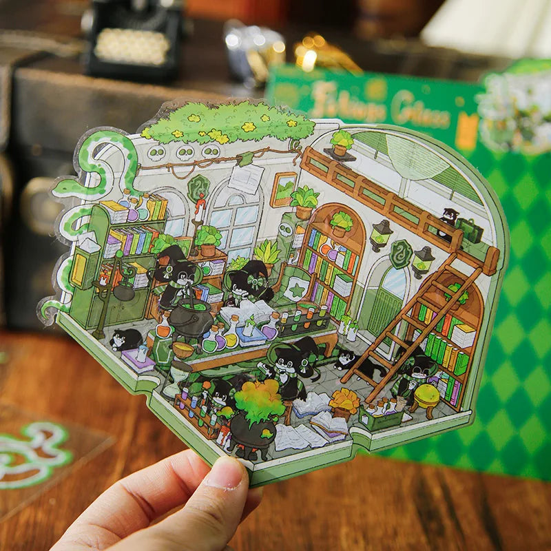 3D Kawaii Magician Cat Scrapbook Stickers | DIY Stationery Decorative Stickers Qme
