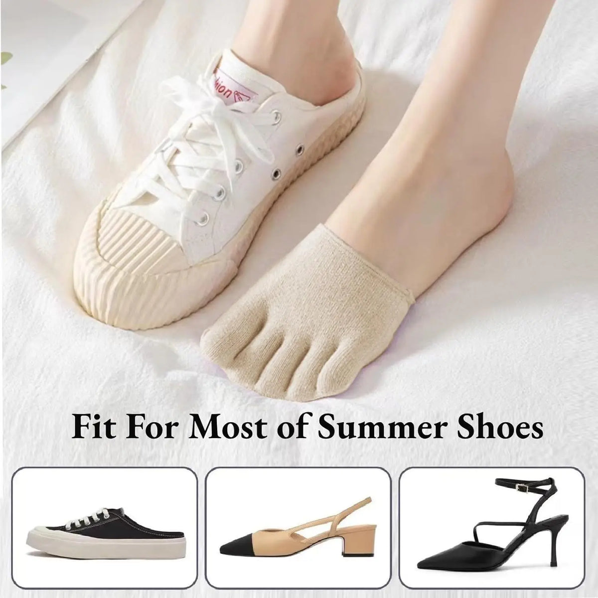 Women's Five Toe Half Palm Socks – Invisible High Heel Forefoot Pad Forefoot Toe Socks Qme
