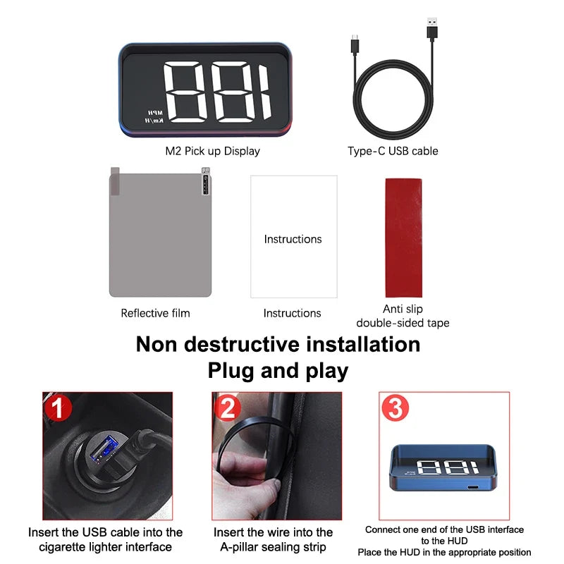 GPS HUD Head-Up Display – Digital Car Speedometer GPS HUD Speedometer Qme