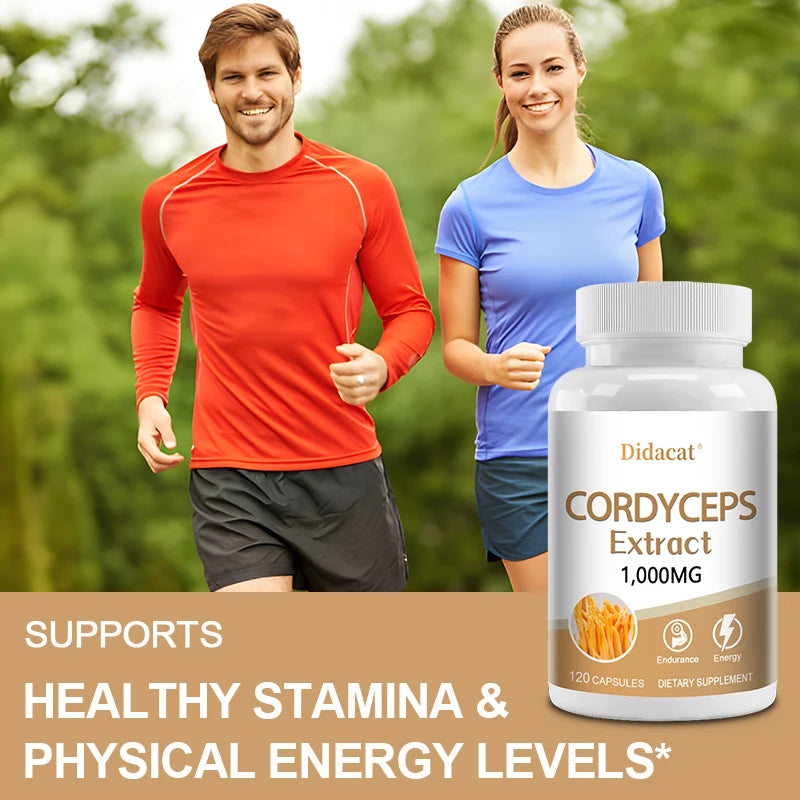Cordyceps Mushroom Capsules 1000mg – Energy & Immune Support Mushroom Supplement Qst