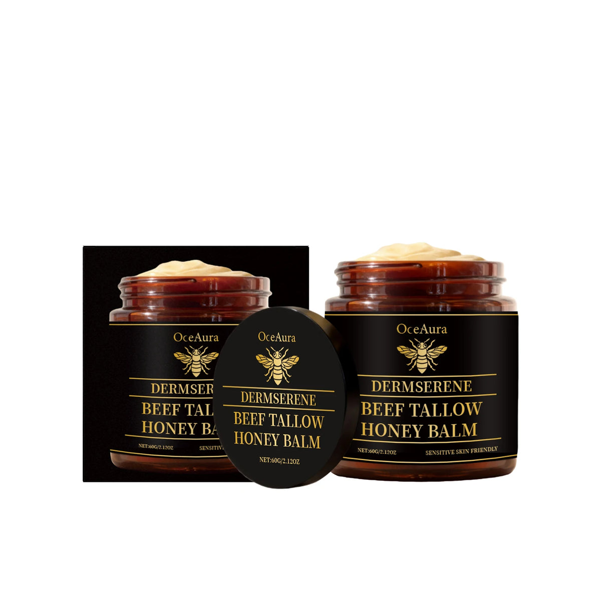 OceAura Beef Tallow & Raw Honey Face Body Cream – 60g Face & Body Cream Qst 1 PCS