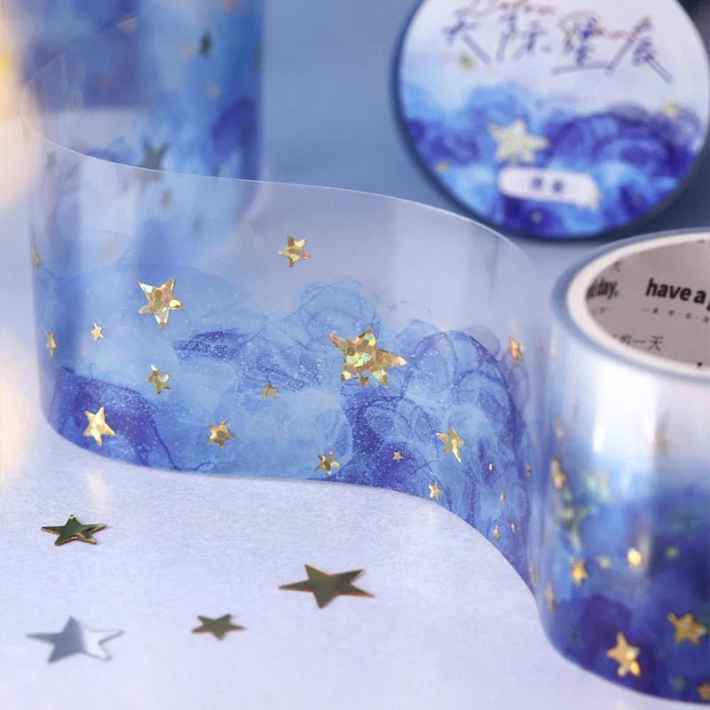 Watercolour Swoosh Washi Tape 2m | DIY Scrapbook Journal Decorative Washi Tape Qme