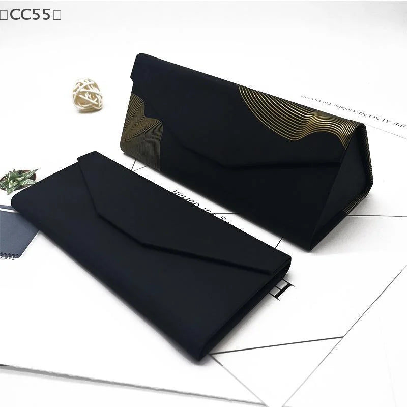 Triangle Glasses Case – Waterproof Folding PU Leather Eyeglass Box Eyeglass Case Qst