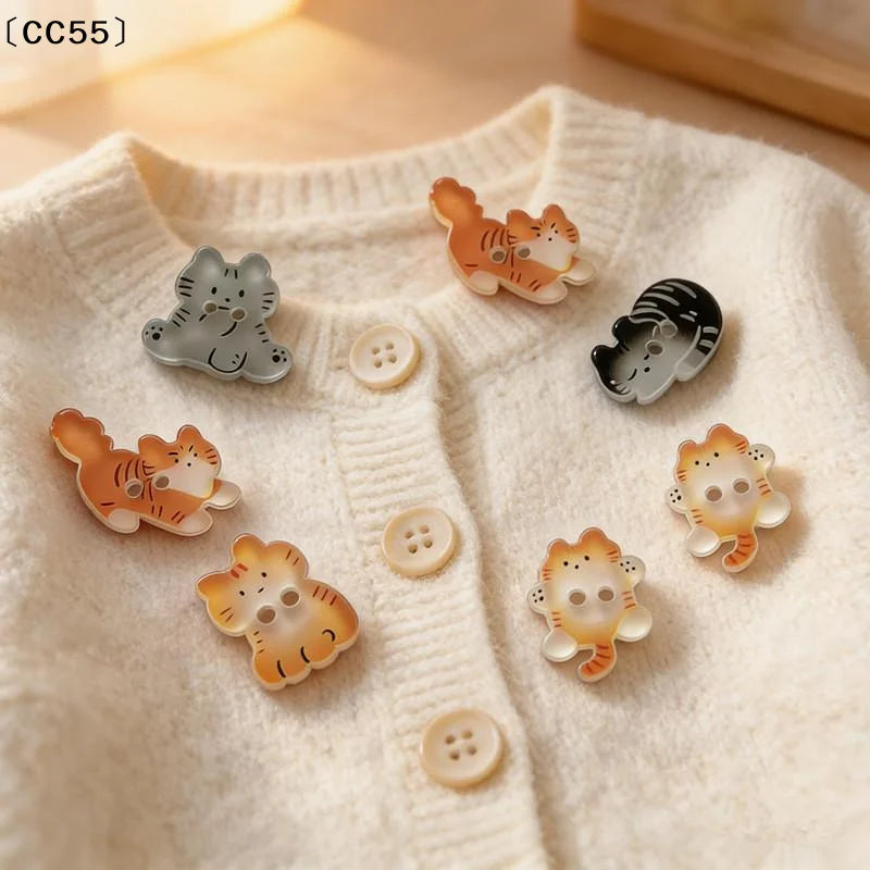 30pcs Cute Cat Resin Buttons – Kitty Sewing Accessories Sewing Buttons Qst