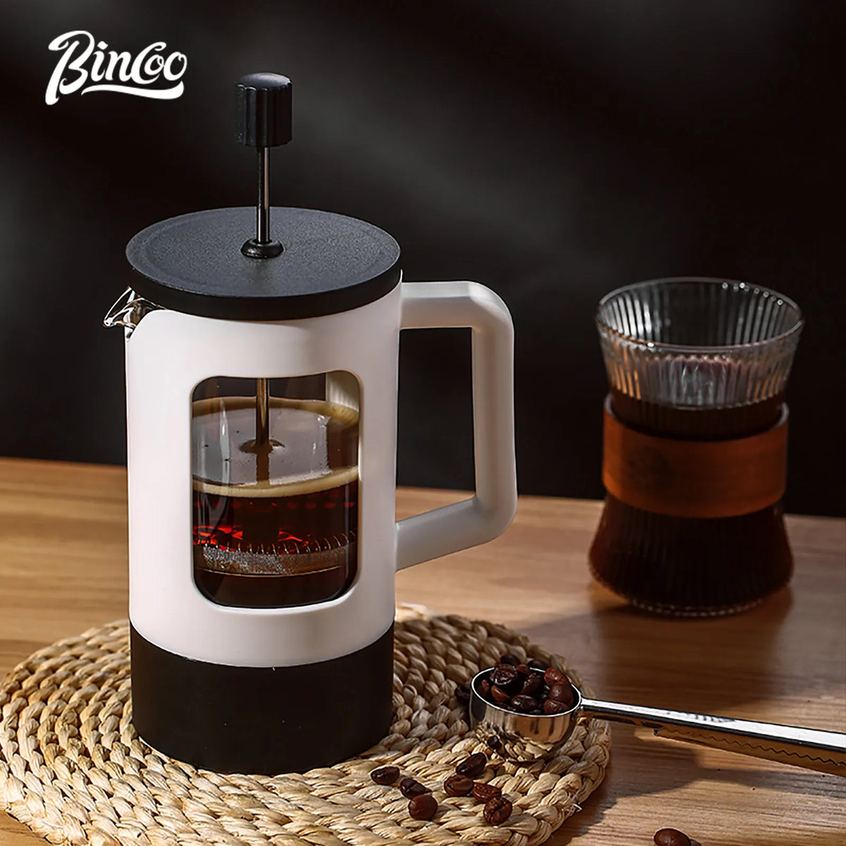Bincoo 600ml French Press Coffee Maker – Borosilicate Glass French Press Coffee Maker Qst
