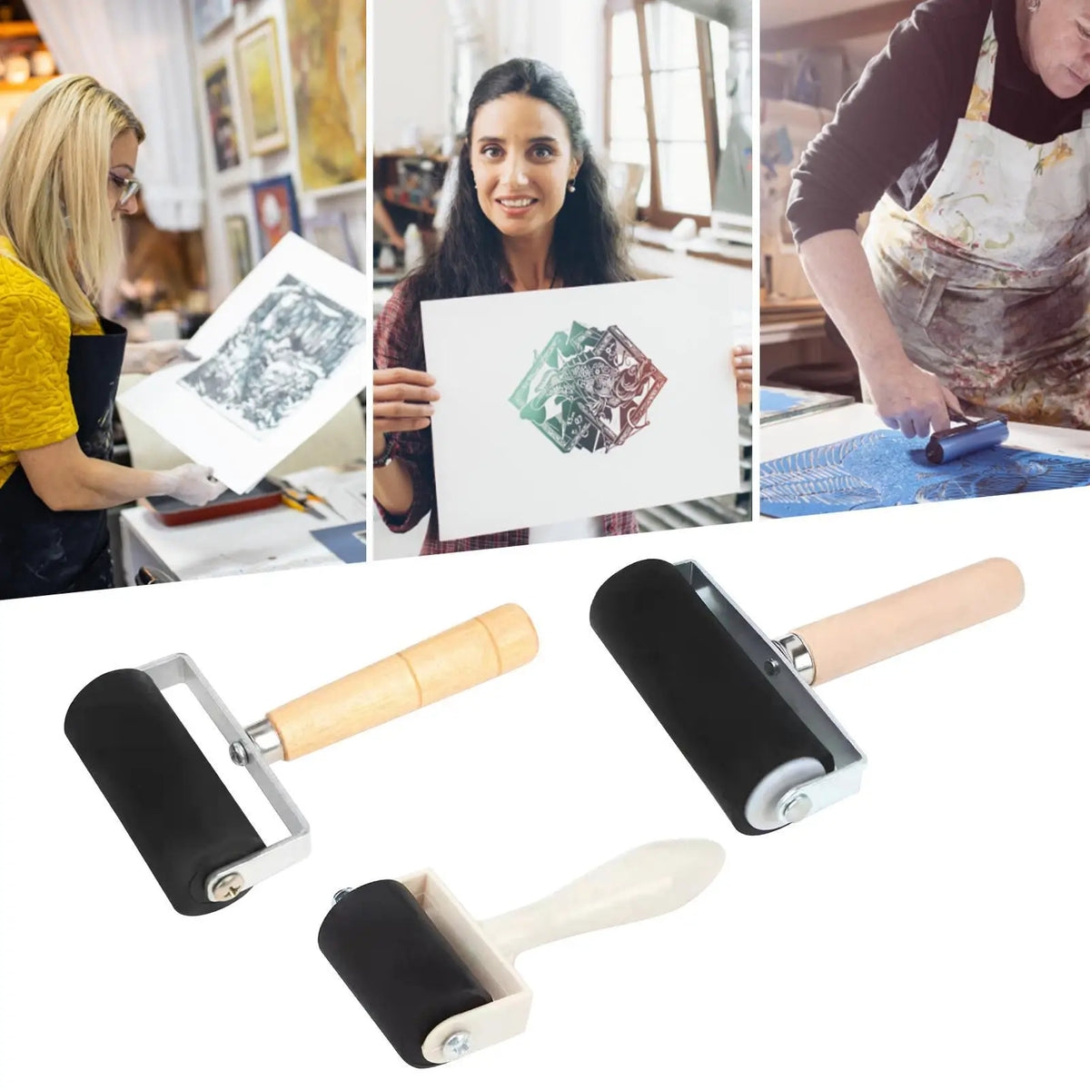 Wooden Handle Ink Roller Stamp Applicator | Crafts & Printmaking Ink Roller Applicator Qme