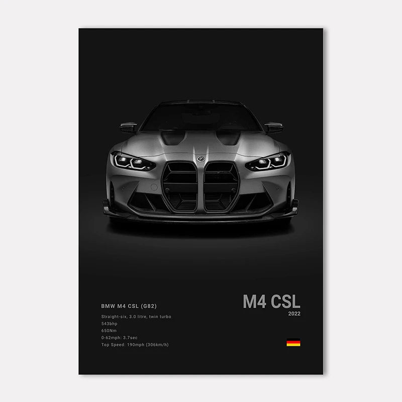 Supercar Canvas Wall Art Poster – M4 P1 Divo STO SVJ Unframed Canvas Wall Art Qst
