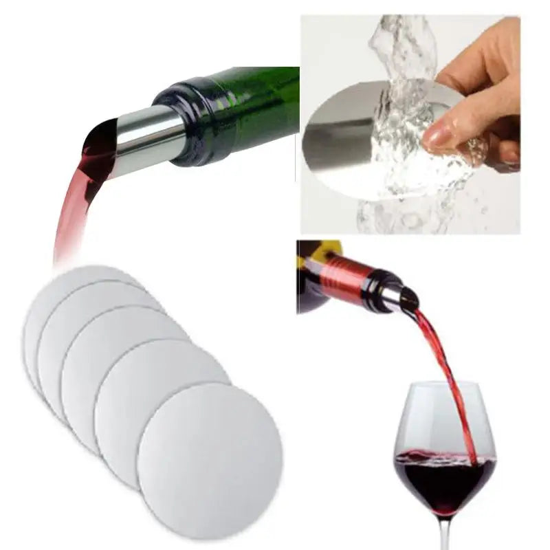 Drip-Proof Aluminum Foil Wine Pourer Discs – 10/20 Pack Wine Pourer Disc Qst 20pcs
