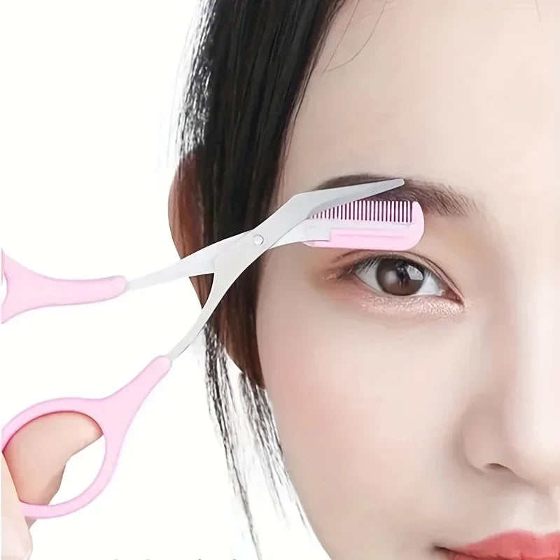 Eyebrow Comb & Scissor Trimmer Set – Brow Grooming Tool Eyebrow Grooming Tool Qme