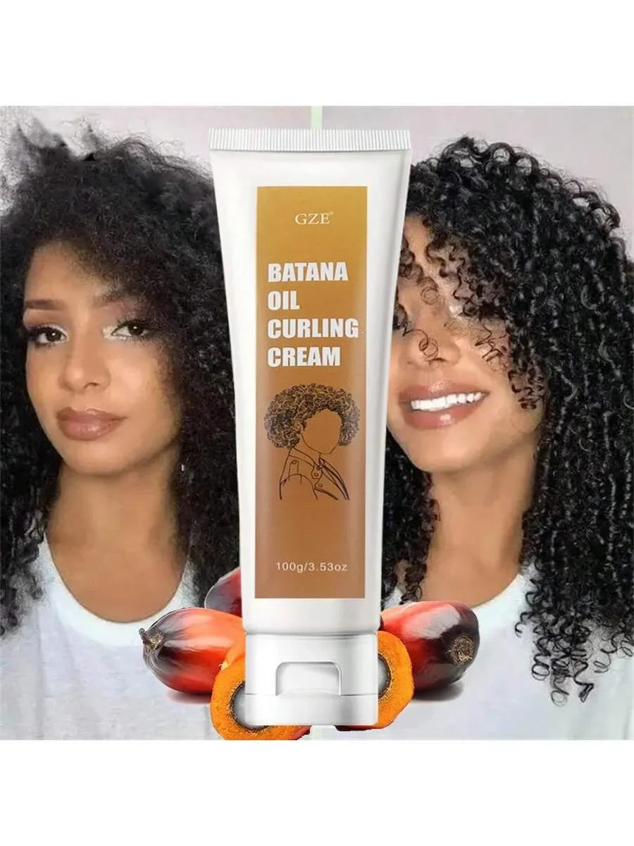 GZE Batana Oil Curling Cream | Curl Activator & Frizz Control Curl Styling Cream Qme