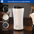 Bincoo Wood Grain Coffee Tumbler | 316 Stainless Steel Thermos Insulated Coffee Tumbler Qst White