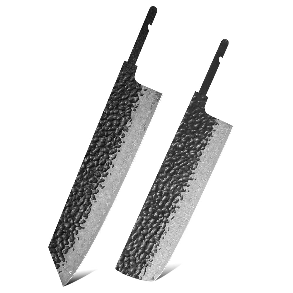 TURWHO Damascus VG10 Blank Knife Blades – DIY Chef Knife Set Blank Knife Blade Qst 2PCS-1