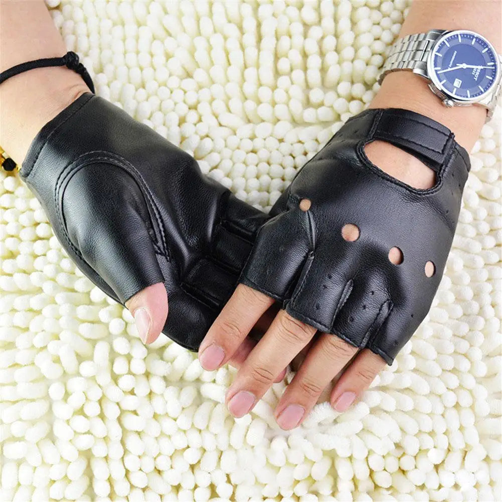 Punk Gothic Fingerless Gloves – Breathable Silk, Unisex Fingerless Gloves Qme