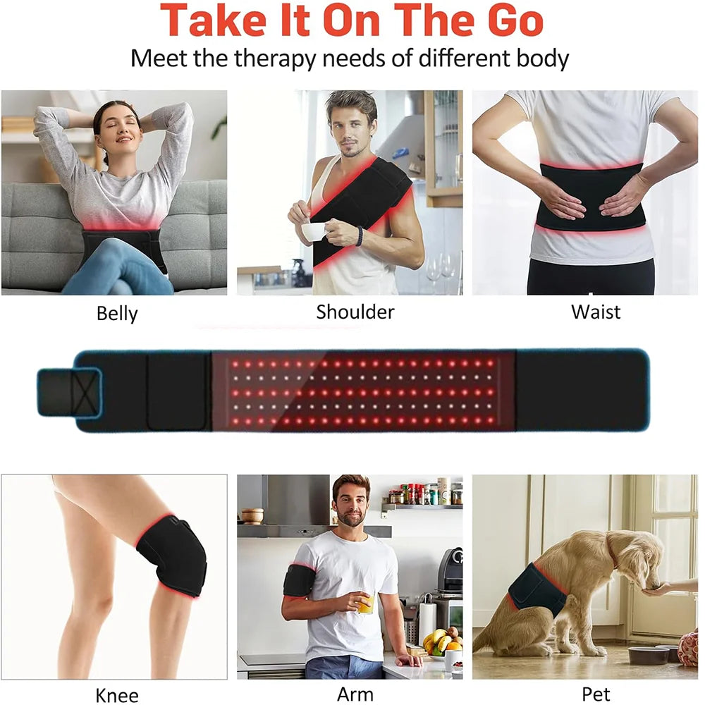 Red & Infrared Light Therapy Wrap Belt 660nm 850nm + Timer Light Therapy Wrap Qst