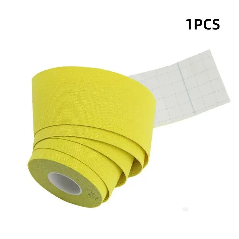 Kinesiology Sports Tape – Elastic, Waterproof, 18 Colors, 5m x 5cm Kinesiology Sports Tape Qme Yellow-1pcs