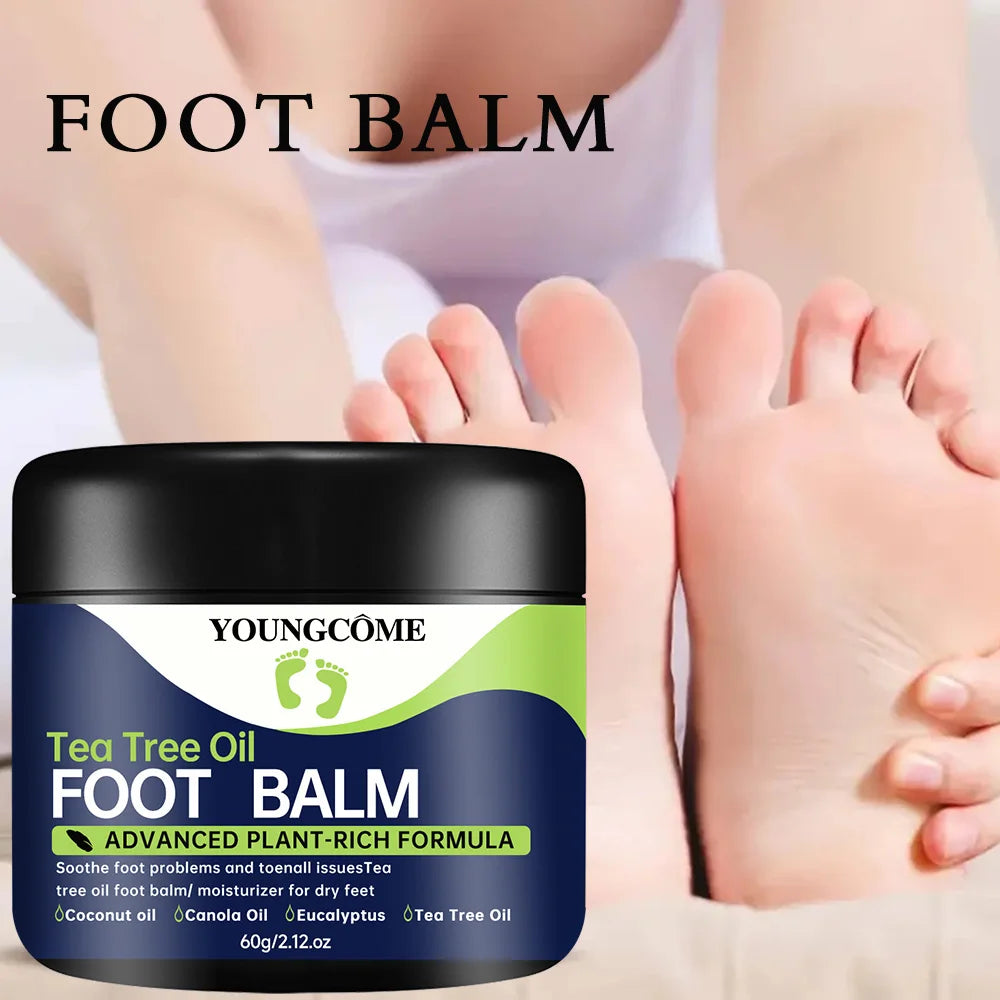 YOUNGCOME Tea Tree Oil Foot Cream – Moisturizes Dry Skin Foot Cream Qst