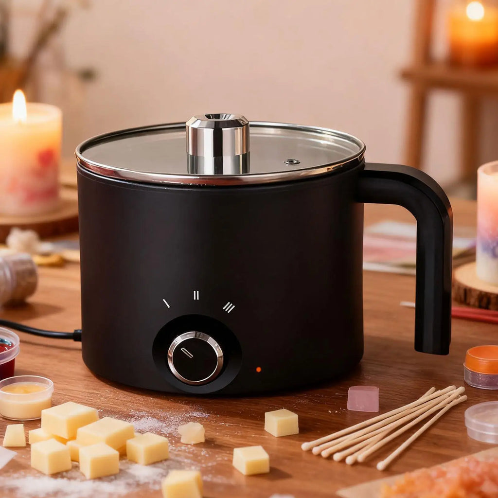 Electric Candle Wax Melting Pot 1.5L Large Non-Stick Steel Wax Melting Pot Qme