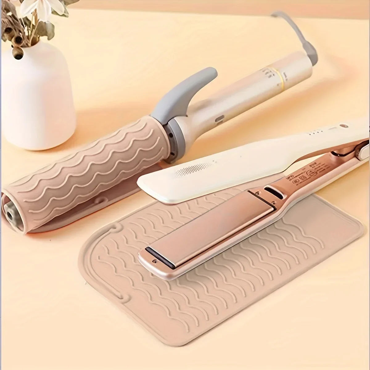 Silicone Heat-Resistant Mat for Hair Styling Tools – 6 Colors Hair Styling Mat Qme Pink