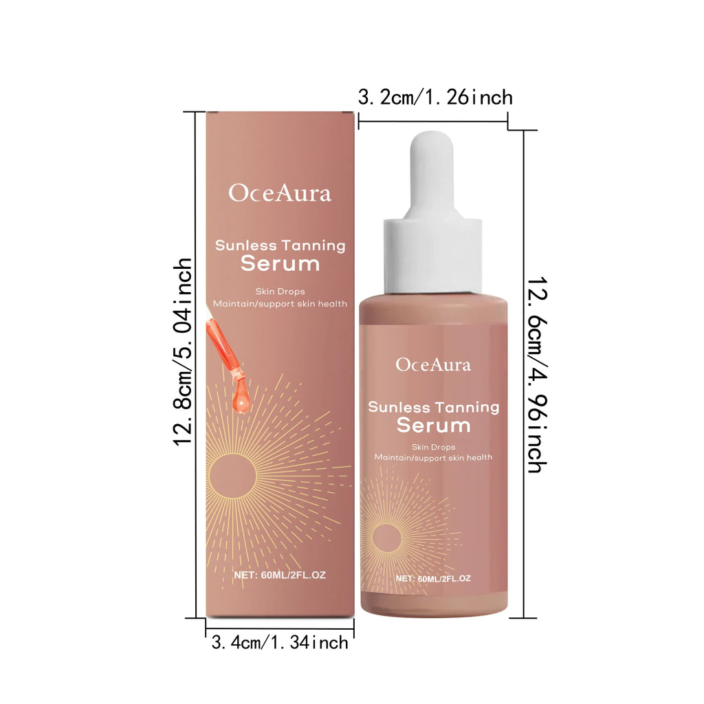 OceAura 60ml Sunless Tanning Serum – Bronzer & Moisturizer Self-Tanning Serum Qst