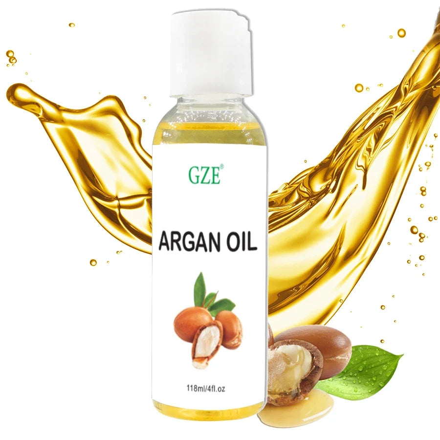 GZE Organic Moroccan Argan Oil | Cold Pressed Virgin Premium Grade Argan Hair Oil Qme