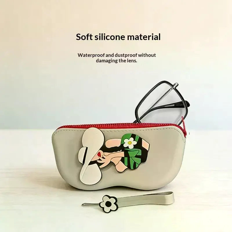 Silicone Glasses Case – Cartoon Waterproof Eyewear Storage Bag Eyewear Storage Case Qst