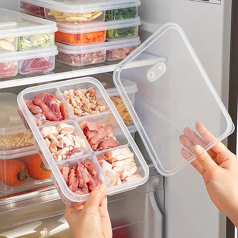 Plastic Freezer Food Storage Box – Airtight Fresh-Keep Lid Food Storage Container Qme