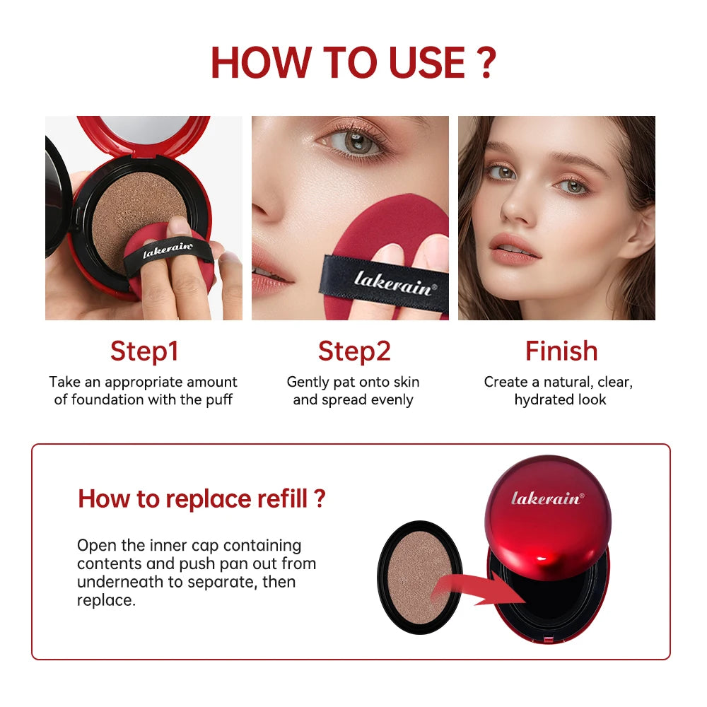 Lakerain Super Fit Cushion Foundation Refill – BB Cream SPF Cushion Foundation Qst