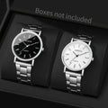 2-Pack Men's Analog Quartz Business Fashion Watches Men's Quartz Watch Qme 1