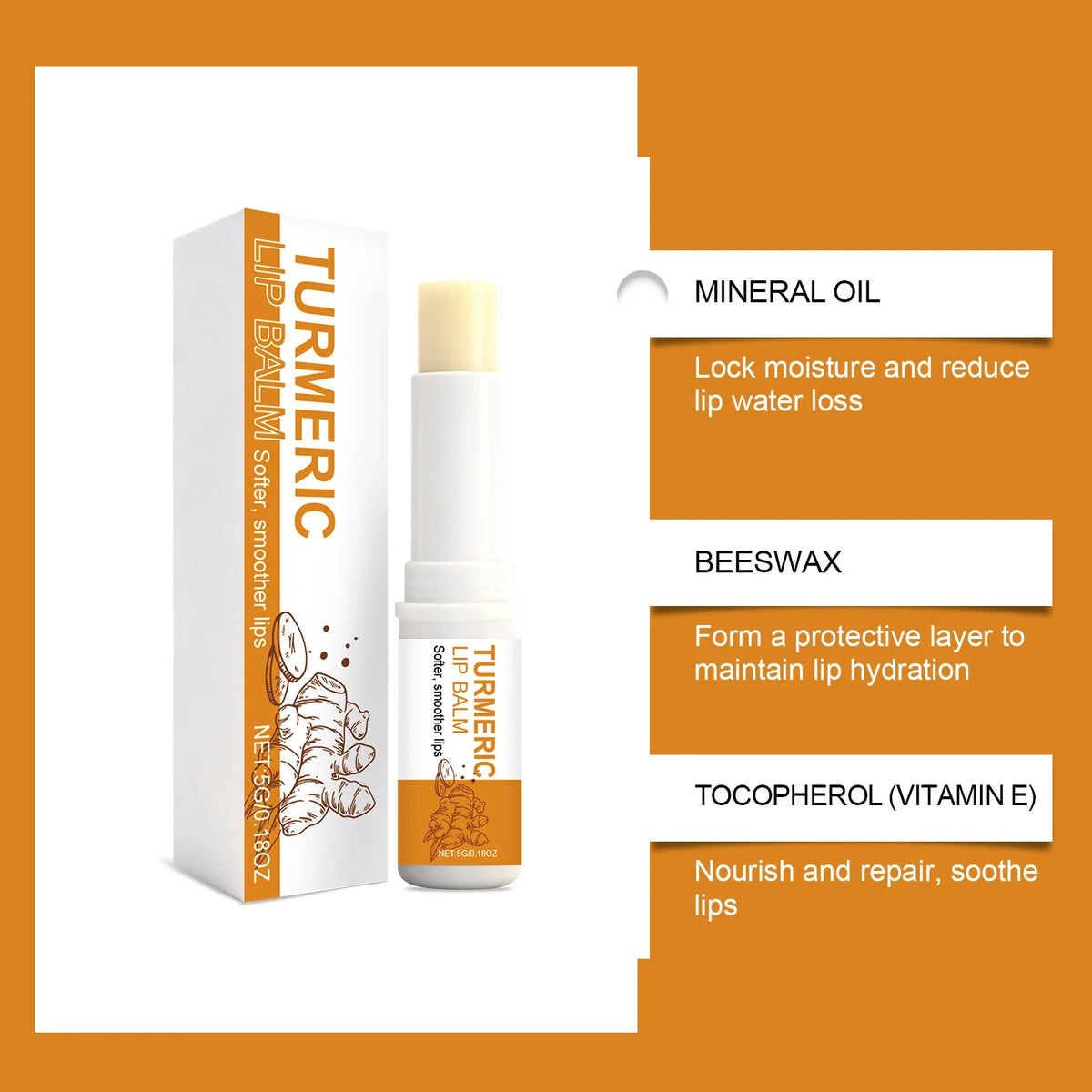 Turmeric Lip Balm – Moisturizing, Brightening & Smoothing Lip Balm Treatment Qme