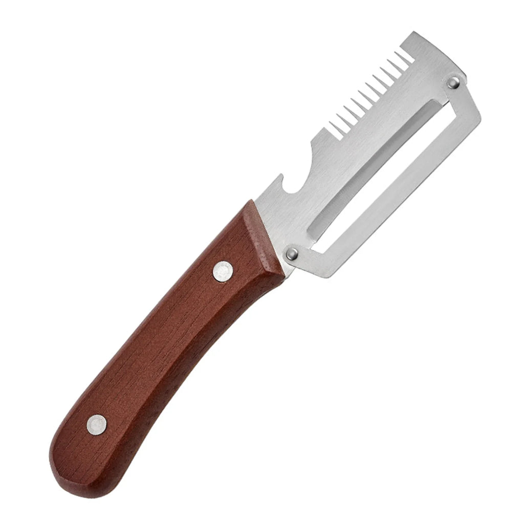 3-in-1 Stainless Steel Peeler with Wooden Handle | Qme Kitchen Peeler Tool Qme 1pc