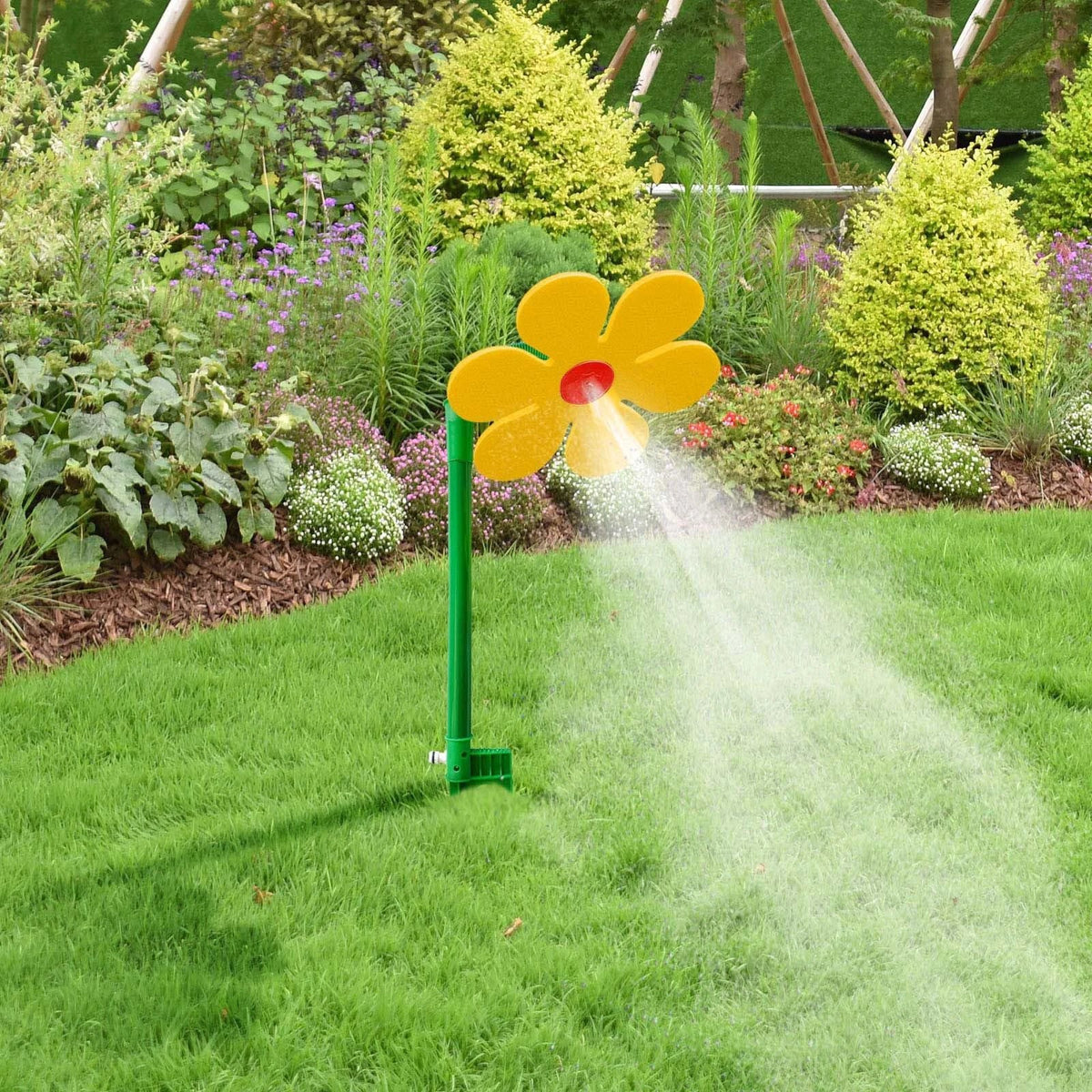 Dancing Daisy 360° Spin Flower Sprinkler for Lawn & Garden Garden Sprinkler Qme