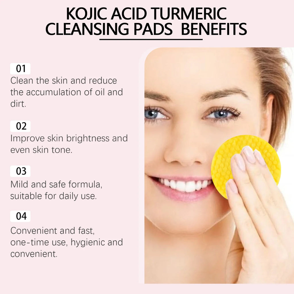 Turmeric Kojic Acid Facial Cleansing & Exfoliating Pads 40ct Facial Cleansing Pads Qme