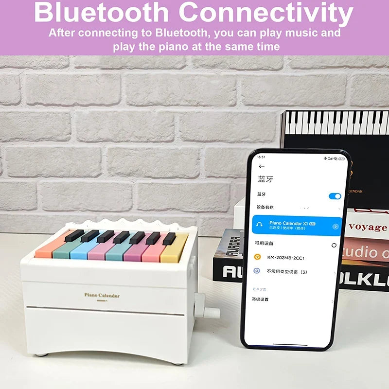2026 Interactive Desk Calendar with Mini Piano & 52 Music Sheets Interactive Desk Calendar Qme