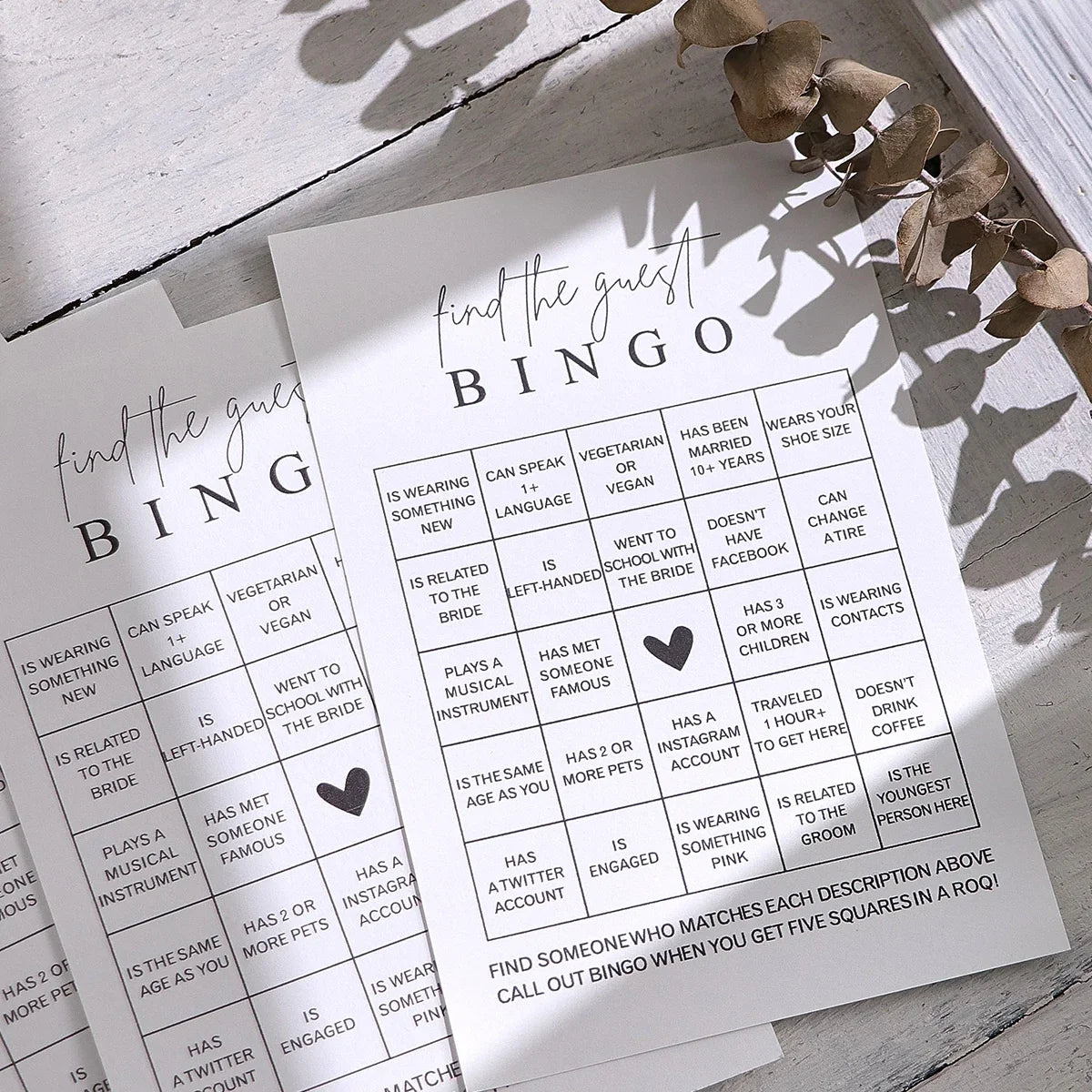 Bridal Shower Bingo Game Cards 10-Pack – Find the Guest Bridal Shower Game Qme