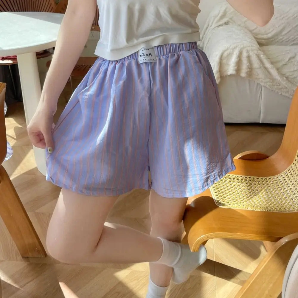 Women's Baggy Striped Casual Shorts – Spring Summer Style Women's Casual Shorts Qme
