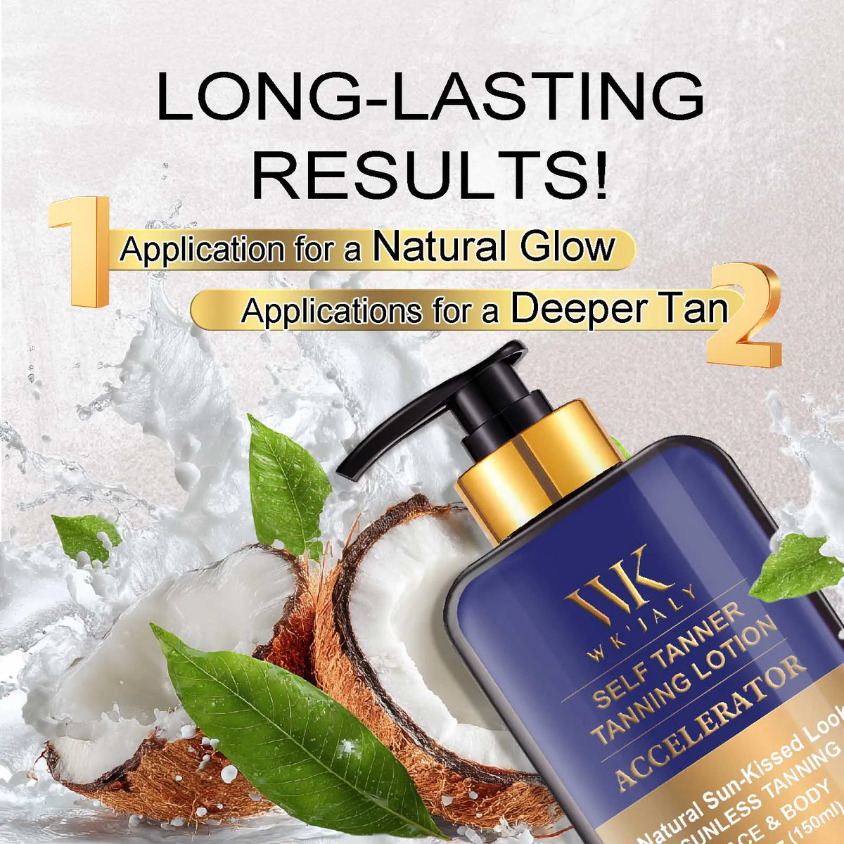 WK'JALY Self Tanner Lotion – Streak-Free Sunless Tan, 150ml Self Tanner Lotion Qst