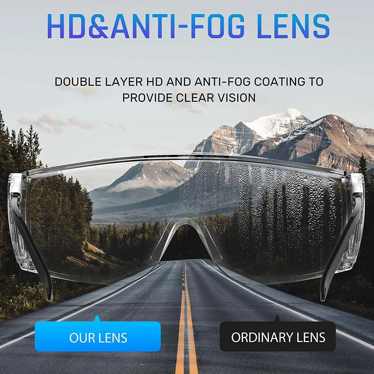VOPHA Anti-Fog Safety Goggles OTG Clear ANSI Z87 – HM7 Safety Goggles Qst