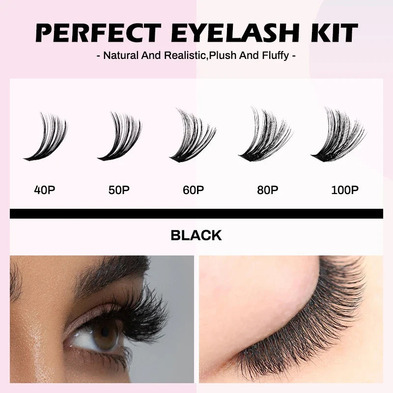 NATUHANA DIY Cluster Eyelashes – Individual Volume Lash Extensions Cluster Eyelashes Qme