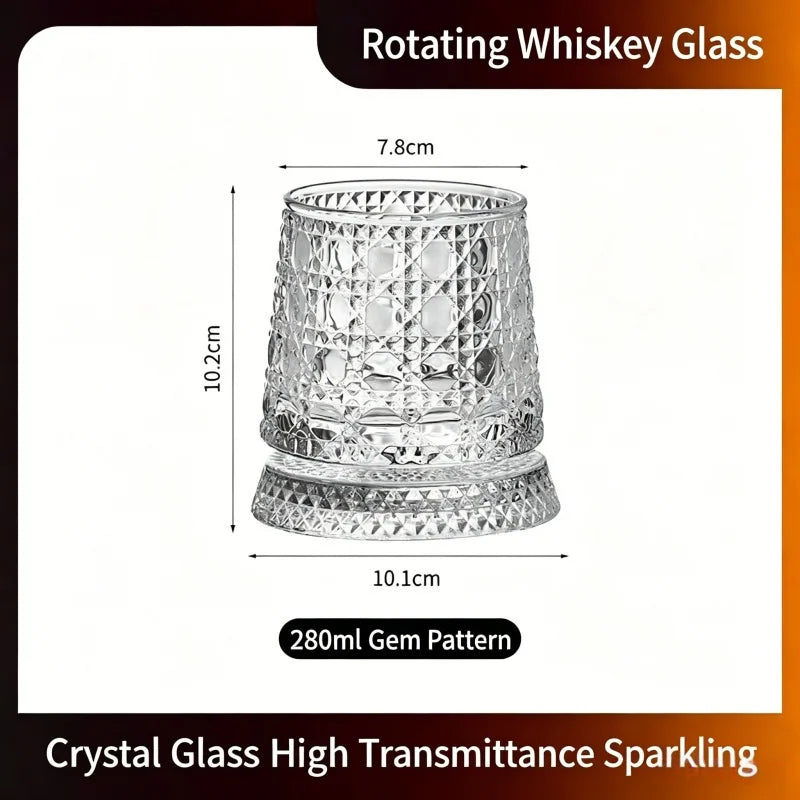 Rotating Crystal Whiskey Glass | Cocktail & Party Drinkware Crystal Whiskey Glass Qme A 260ml