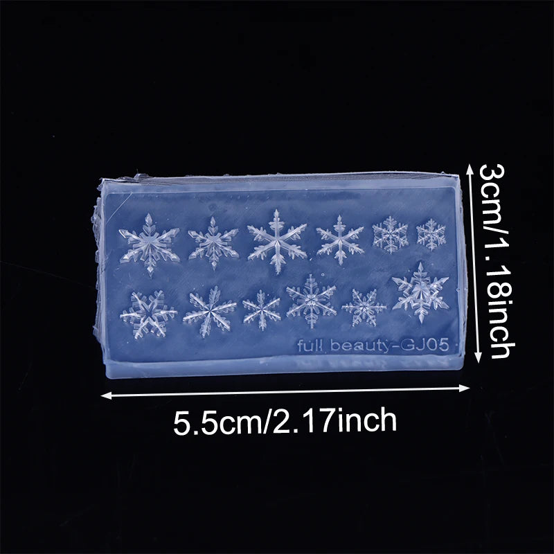 Christmas Snowflake Nail Art Silicone Mold – 3D Stamping Plate Nail Art Mold Qst