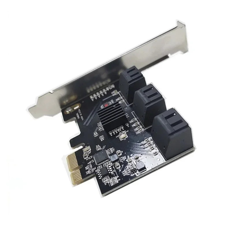 6-Port PCIe SATA III Expansion Card | 6Gbps SATA3 Controller PCIe Storage Controller Qme black