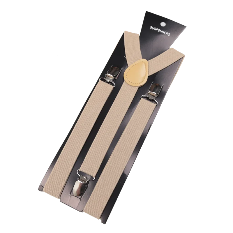 Unisex Elastic Leather Suspenders Braces – 26 Colors