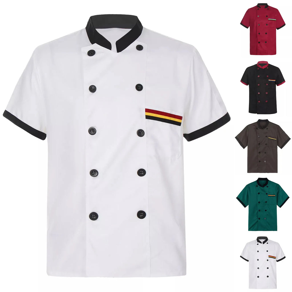 Chef Short Sleeve Kitchen Uniform | Restaurant, Cafe & Bakery Chef Uniform Top Qme