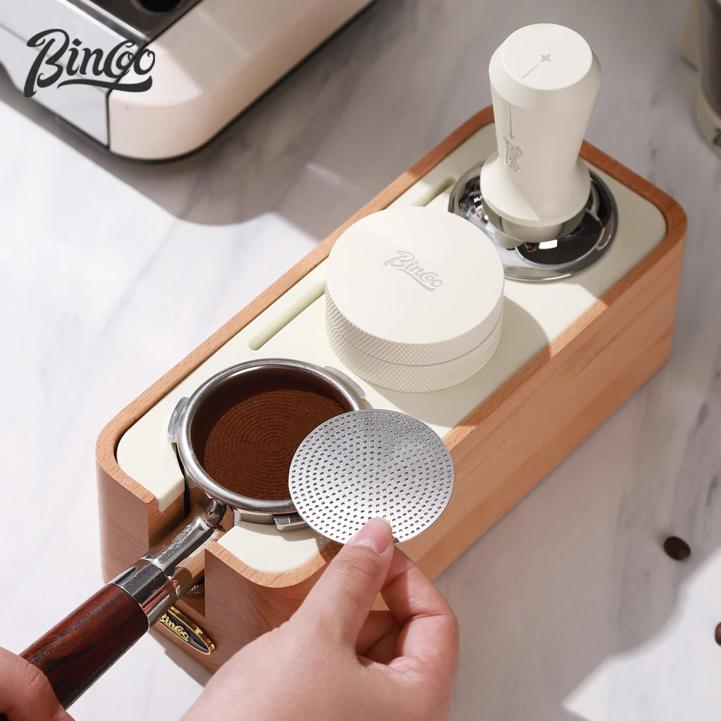 Bincoo 51/53/58mm Coffee Tamper Station – Beechwood Base Coffee Tamper Station Qst