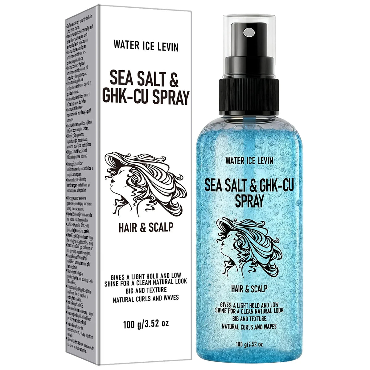 Biotin Keratin Sea Salt Hair Spray with GHK-Cu | Natural Curls Hair Texture Spray Qme SKY BLUE 30g