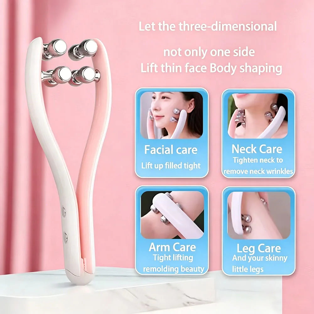 Y-Shape Face Roller Massager – EMS RF Facial Lifting Tool Facial Massager Device Qst