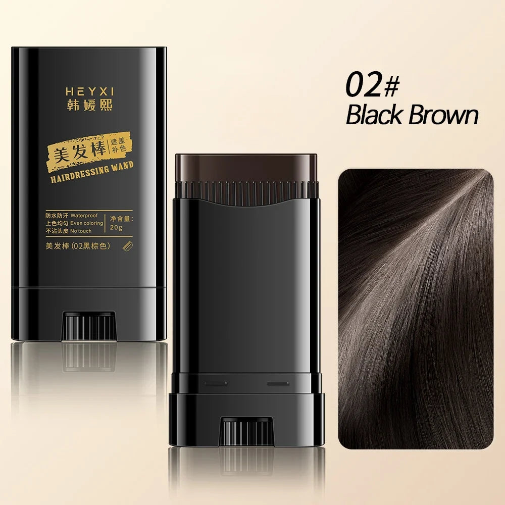 Waterproof Hair Dye Stick – Instant Gray Coverage, All Day Hair Dye Stick Qme 02 Black Brown