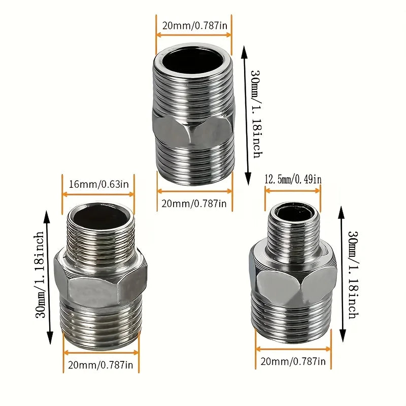Multi-Function Shower Hose Connector Extender Adapter 3-Pack Shower Hose Connector Qme